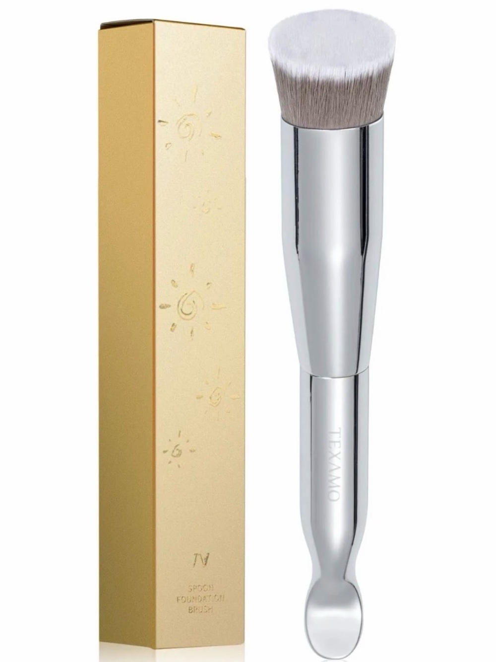 Texamo spoon dual-ended angled foundation brush